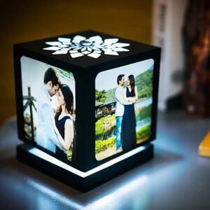 Personalised Floral Top Rotating Photo Lamp Personalised Floral Top Rotating Photo Lamp